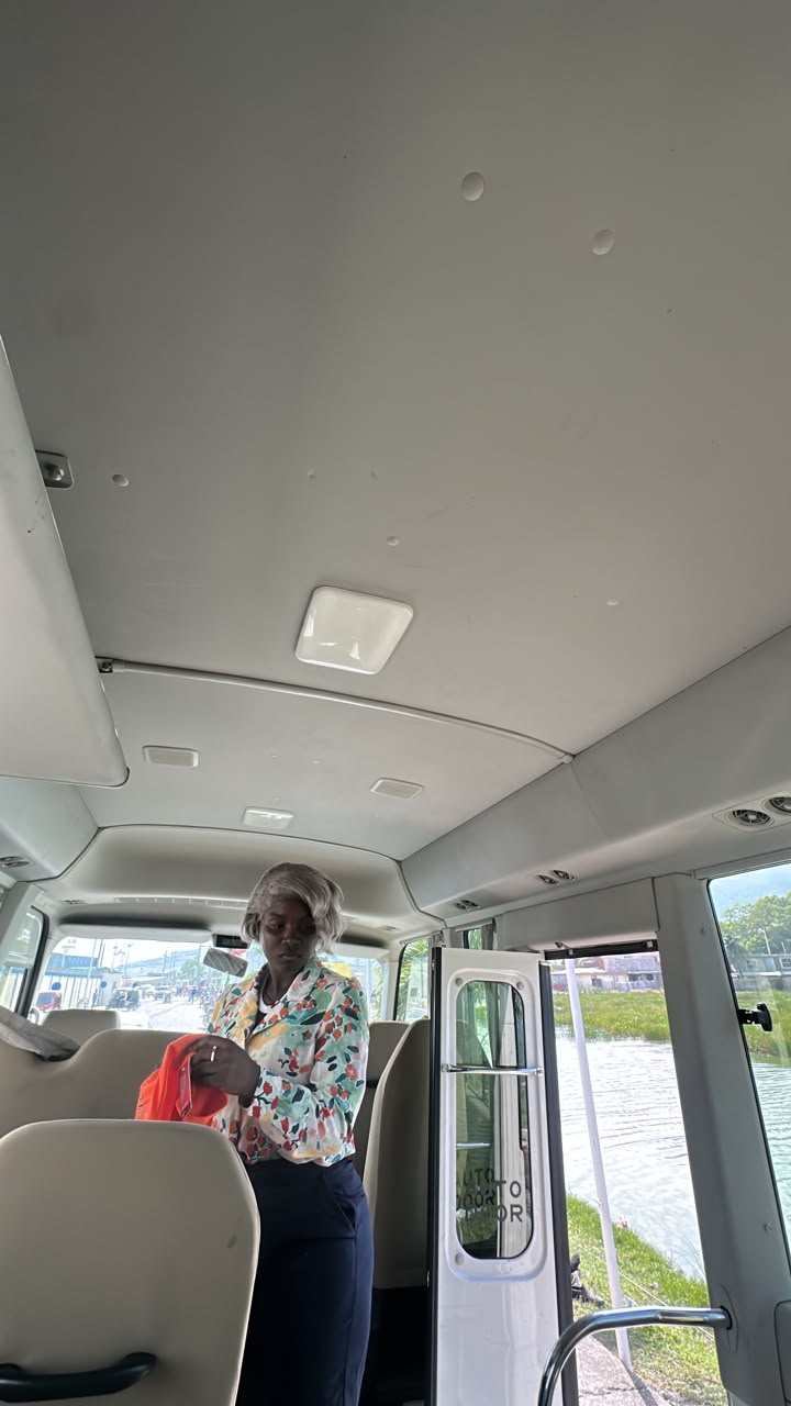 Airport transfer shuttle interior